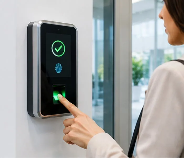Relógio de ponto biométrico para registo de assiduidade